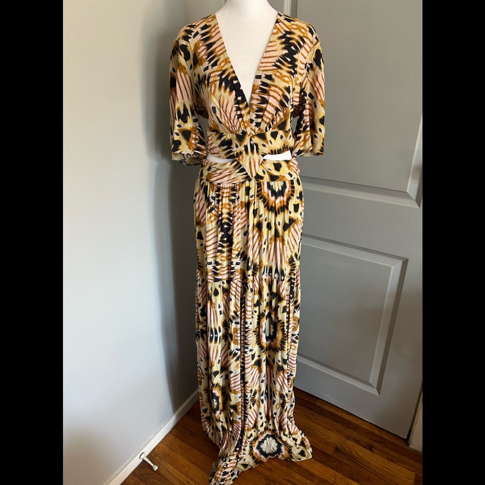 BA&SH Candy Printed Cut-Out Maxi Dress